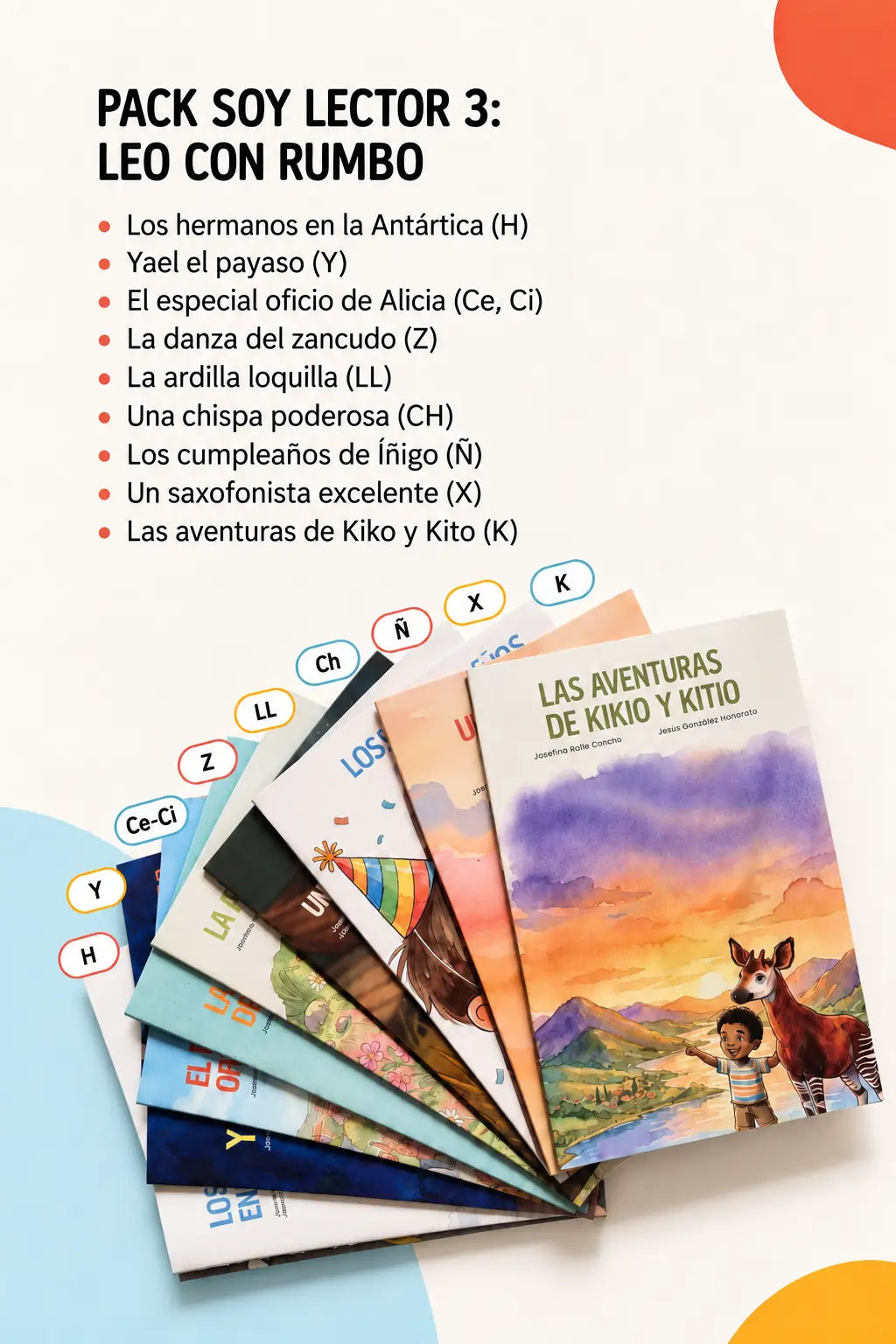 Pack Soy Lector 3: Leo con rumbo, 9 libros de la H a la K abiertos en abanico